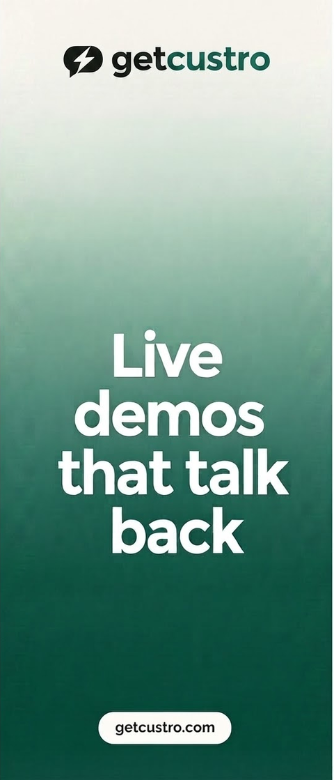 Preview of a live, voice-guided GetCustro demo running in a browser
